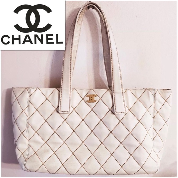 chanel white tote